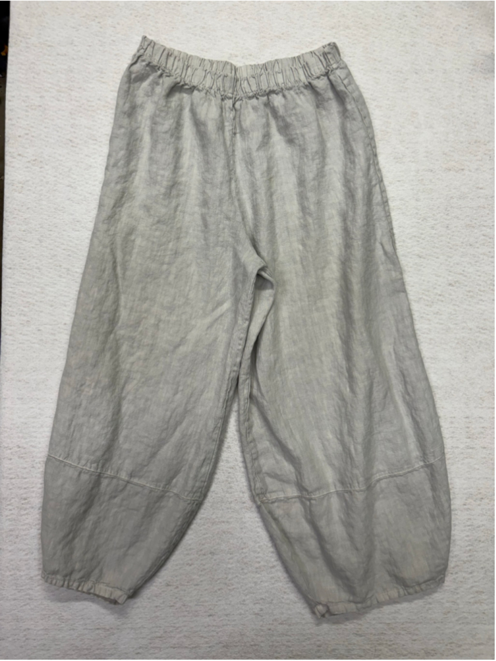 Bryn Walker Oliver Linen Lantern Pants Gray Balloon Lagenlook Made USA M